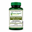 Green Organic Supplements' Memory Support, Non-GMO, Vegan, Gluten-Free Dietary Supplement, Organic, Wild Crafted and Hand Made Formula for Sharp Memory