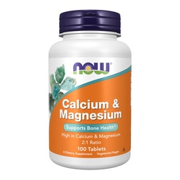 NOW Foods Supplements, Calcium & Magnesium 2:1 Ratio, Hoge Potentie, Ondersteunt Bot Gezondheid*, 100 Tablets
