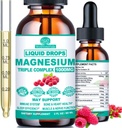Triple Magnesium Complex, 500 mg Magnesium Glycinate, Citrate & Malate w. Vitamine D3 K2, Chelated Forms Hoge Absorptie, Vloeibare Magnesium Complex w/B6 Zink voor Bot, Slaap, Hart, Energie Zenuw