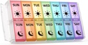 Organisateur hebdomadaire de pilules 2 fois par jour Extra Large 7 jours Remplissage facile Remplissage rapide Portable Fullicon AM PM Pill Box pour supplément, vitamine et médecine - (brevet enregistré)