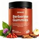 Berberine Gummies 500mg Per Gummy, Sugar-Free Berberine HCl Supplement with Ceylon Cinnamon & Inulin, Vegan Non-GMO Berry Flavored Herbal Gummy for Metabolic & Healthy Glucose Support, 60 Count