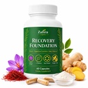 Zafira Organics Recovery Foundation - Saffron Extract & Myo-Inositol Supplement for Mood Support, Mental Clarity, Hair Health & Digestive Comfort w L-Theanine, Ginger & Magnesium - 60 Vegan Capsules