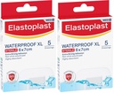 Elastoplast Waterproof XL Wound Dressings 6 x 7 cm (10 Pack) | Bacteria Shield to Defend Against Dirt & Infection | Ideal for Outdoor Activities | Transparent Plaster | Strong Adhesive Power
