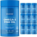 OMAPURE Wild Caught Omega-3 Supplementen met hoge EPA & DHA (10 flessen, 120 Softgels) - Burpless Formule ondersteunt hart en gezamenlijke gezondheid, bevordert hersenfunctie