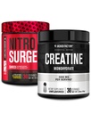 Jacked Factory NITROSURGE Shred Pre Workout Supplement (Blueberry Lemonade, 30 porties) & Createine Monohydraat Poeder (Unflavored, 30 porties)