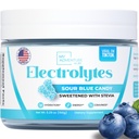 Zero Sugar - Sour Blue Candy Electrolytes Powder - Refreshing Hydration - Cafeine Free Energy - All Natural Ingredients - Vegan, Keto & Paleo - Sugar Free Electrolyte Powder Drink Mix - 30 Servings