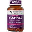 Carbamide Forte Vitamin B-Complex Tablets - 100% RDA for B Vitamins with B1, B2, B3, B5, B6, B9 & Vitamin B12 | Vitamin B Complex Supplements for Women & Men - 120 Vegetarian Tablets