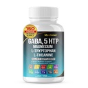 GABA 5-HTP L-Tryptophane L-Theanine Vitamine D3 Vitamine B6 Saint Basilic Valérien Camomille Ginkgo Biloba Ginger -150 Capsules- Fabriqué aux États-Unis