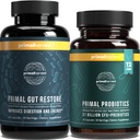 Primal récolte probiotiques et suppléments de santé de Gut pour les femmes et les hommes pré et probiotiques avec 31 milliards CFU et Gut Restore Digestion Pills Bundle