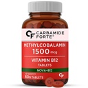 Carbamide Forte Vitamin B12 Supplements | B12 Vitamin Tablets - Methylcobalamin 1500mcg | Best Vitamin B-12 Supplement for Men & Women - 60 Tablets