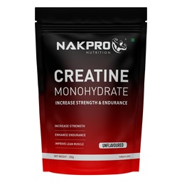 NAKPRO NUTRITION Micronised Creatine Monohydrate | 250g (83 Servings) | Unflavoured | Trustified Certified | Rapid Absorption Pre/Post Workout