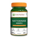 Pure Nutrition Nattokinase 4000 FU 200mg 60 Veg Capsules | Fermented Soy Natto Extract Enzyme | Cardiovascular & Circulation Support Supplement | High Potency Fibrinolytic Formula