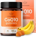 HERBAMAMA CoQ10 Gummies - 200mg Co-enzym Q10 for Antioxidant Support - Vegan, Non-GMO Daily Energy Support Supplement - 90 Pectine-based Banaan-smaak Kauwen