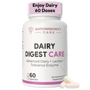 Autoimmunity Care Dairy Digest Care | Digestive Enzyme Capsules for Lactose Intolerance | Lactase Enzyme Tablets to Digest Milk, Dairy Proteins & Fats | Reduces Gas, Bloating & Discomfort | 60 Caps (60 doses)