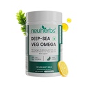 Neuherbs Deep-Sea Veg Omega 3 Supplement | 1000mg Algal Oil | Omega3 Vegetarian Capsules | Supports Heart, Brain, Skin & Bone Health | 100% RDA Vitamin D3 & E | Heavy Metals Tested - 60 Veg Softgels