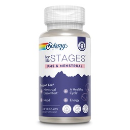 Solaray PMS & Menstrual haar leven STAGES - PMS Support Supplement for Women with Cramp Bark, Vitex Chasteberry - Made Without Hormones - 60-Day Guarantee - Vegan, Lab Verified - 24 Servings, 24 VegCaps