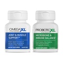 OmegaXL Krachtige Joint and Muscle Support Supplement (60 Count) & Probiotic XL - PreforPro, DE111, Plank Stable - Bevorder gezonde Gut Flora Groei (30 Veggie caps)