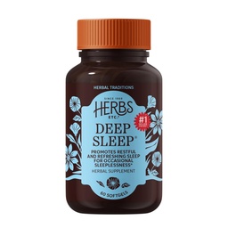 Kruiden Etc. Diepe Slaap Softgels - Herbal Slaap Ondersteuning Supplement - Rust & Calming Ondersteuning met Passiebloem, Kamille & Lemon Balm - 60 Softgels (60 Servers)