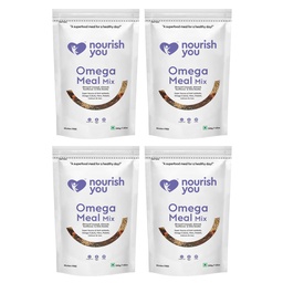 Nourish You Cold Milled Omega Meal Mix Powder | 100% Plant Based | Source of Omega 3 & 6 | Protien | Fibre & Anti-Oxidents | 200G (Pack of 4)