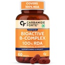 Carbamide Forte Bioactive B complex with Methylated B Vitamins | 100% RDA of most B Vitamins with B1, B2, B3, B5, B6, B9 & Vitamin B12 | With Choline, Myo-Inositol & Biotin - 60 Tablets