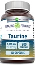 Verbazingwekkende Formules Taurine 1000 Mg per Serving 200 Capsules Amino Acid Supplement 