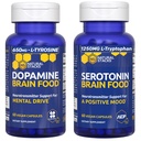 NATUURLIJKE STAKKEN Serotonine Hersenvoeding + Dopamine Hersenvoedingsbundel - Ondersteunt een positieve Mood & Mental Drive* - 120 Totaal Capsules