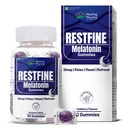 Healing Pharma - Restfine Melatonin 5mg Gummies for Men & Women | Sleep Support Supplement with Chamomile, Valerian Root & Vitamin B6 | No Added Sugar | Blueberry Flavour - 60 Gummies