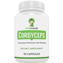 VitaMonk Cordyceps Mushroom Capsules met Rhodiola, 2 Gram Cordyceps Mushroom Enhanced with Rhodiola - Boost Energy, Fight Stress, Enhance Performance, Non-GMO - 2000mg - 90 Caps