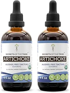 Secrets of the Tribe Artichoke USDA Organic | Alcohol-Free Extract, High-Potency Herbal Drops | Made from 100% Certified Organic Artichoke (Cynara scolymus) Dried Leaf 2x4 oz