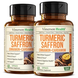 Saffraan Supplementen 89mg Saffraan Extract en 1000mg Tumerische Blend 