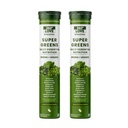 Super Greens Effervescent Tablets | Daily Nutrition with Greens & Veggies | Wheatgrass, Moringa, Ashwagandha & Aloe Vera Blend | Multivitamin Support | Lemon Lime Flavour | 20 Tablets | Pack of 2