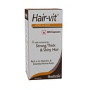 HealthAid Hair-Vit with Biotin, Zinc, Folic Acid, Fibre & Multivitamins | Hair Supplement for Men & Women | Supports Stronger, Thicker & Shinier Hair | 30 Softgel Capsules