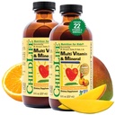 KINDLIFE ESSENTIALS Kids Multivitamine & Mineraal - Kids Vitaminen, Vloeibare Multivitamine voor kinderen, Peuter Multivitaminen, Vloeibare Vitaminen, Baby Multivitamine - Natuurlijk Oranje & Mango, 8 Fl Oz (pakket van 2)