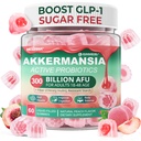 Akkermansia Probiotica Gummies met Prebiotica Fiber, 300 Miljard AFU Akkermansia Muciniphila, met Polyfenol Fruit, Resistent Zetmeel, Vitamine A D3 B2 voor Metabolisme, Digestief & Gut Health, 1Pack
