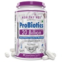 HealthyHey Nutrition Probiotic 20 Billion Cfu Supplement with Delayed - Release Capsules for Temperature Stable, Digestion, and Immune Health - (60 Capsules)