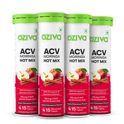 OZiva ACV Moringa Hot Mix Tablets, Gymnema, Apple Cinnamon, Pack of 4