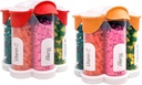 Extra grote pil Organizer dagelijks, wekelijks, maandelijkse supplement fles, schattige Blossom pil Dispenser met 7 XL Compartments (2 Pack Combo) (oranje en rood)