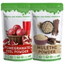 100% Pure Pomegranate Juice Powder and Mulethi Powder | Mulethi Powder For Eating Pure and Pomegranate Juice Powder For Immunity | Combo Pack Pomegranate Powder For Diabetes Drinking Mulethi Powder
