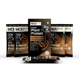 Ace Blend Intense 30g Plant Protein | Supports Muscle Growth & Recovery | Reduces Post-Workout Fatigue | 6g BCAA Amino Profile | Easy to Digest | For Men & Women | Mocha (5 Servings, 215g)