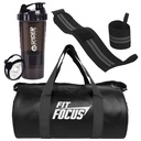 (Pack of 3) Bag Combo for Gym Shaker Bottle with Gym Bag and Wrist Band|| Shaker Bottle 500 ml ||Gym Duffel Bag for Fitness | Shoulder Gym Bags|| Wrist Support Gym Men and Women