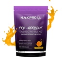 Nakpro Pre Workout Supplement with 100mg Caffeine, 1200mg Creatine Monohydrate and 1200mg Citrulline | Helps in Lean Muscle Building, Improves Workout Performance - 20 Servings (Tangy Orange, 100g)