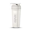 GNC White Embossed Steel Shaker with Bottom Opening 750ML