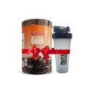 Nutrela Weight Gainer Powder - 500 gram, Chocolate Flavour with Free Shaker Bottle | 20g Protein, 66.8 Carbs, 13 Vitamins & 12 Minerals with Khandsari Sugar | Ideal for Athlete, Men, Women & Kids above 10 Year