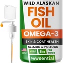 Omega 3 Visolie voor honden & katten - Gemaakt met Wild Alaska Zalmolie; Vloeibare Visolie Supplement voor Huisdieren met Omega 3 EPA + DHA Vetzuren; Echte Ingrediënten, Echte Proeverij Vertrouwd door Veters!