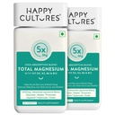 Happy Cultures 5X Total Magnesium Glycinate | 1400mg Blend of 5x Mg Complex | 440mg Elemental Magnesium | Vitamin D3, K2, B6, B12 | Promotes Deep Sleep, Muscle Recovery & Heart Health | 120 Capsules