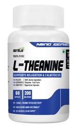 NutriJa L-Theanine 200MG 60 Capsules | Promotes natural Relaxation, Restoration and Relief of Stress | Reduces anxiety & Support Brain Health (60 Capsules), 80 grams