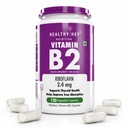HealthyHey Nutrition Vitamin B2 - Riboflavin - 120 Veg Capsules