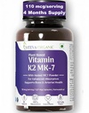 Vitamin K2 MK7 (Menaquinone-7) 110mcg 120 Veg Capsules Plant Based Vitamin K2 Supplement with MCT Powder for higher absorption - K2 MK7 Supports Strong Bones & Heart Health for Men & Women