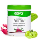 OZiva Plant Based Biotin for Hair Growth| Biotin Powder for Increased Hair Density, Shinier Hair, Healthier Skin & Nails (With Silica, Sesbania Agati), Certified Clean & Vegan, 125g (Classic)
