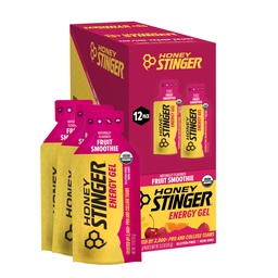 Honey Stinger Biologische Fruit Smoothie Energy Gel, Glutenvrij & Cafeïnevrij, voor oefeningen, hardlopen en prestaties, Sportvoeding voor thuis & Gym, Pre en Mid workout, 12 Pack, 13,2 Ounce